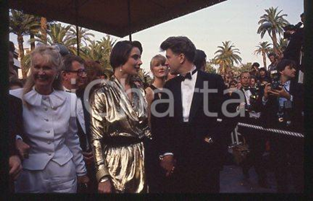 Fotografia d epoca originale Isabella ROSSELLINI David LYNCH  CANNES Festival 1990  35 mm vintage slide 12 1