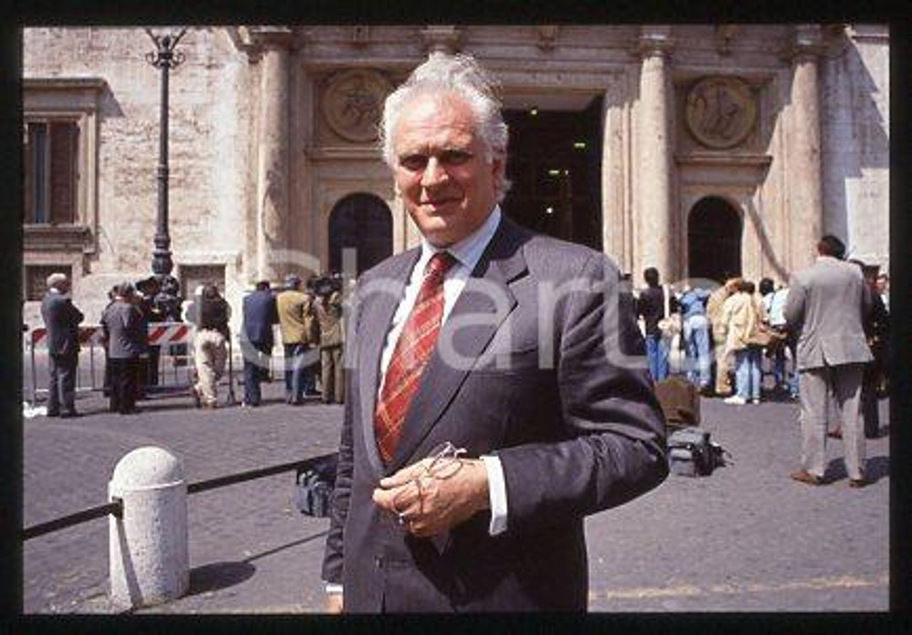 Fotografia d epoca originale Franco FOSCHI  ITALIA Ritratto del Politico 1999 ca  35 mm vintage slide 4 1