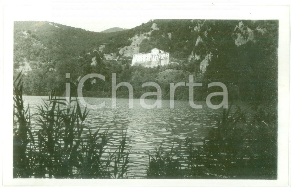 Fotografia d epoca originale Agosto 1930 LAGO DI MONTICCHIO Abbazia San Michele Arcangelo  Foto cartolina 1