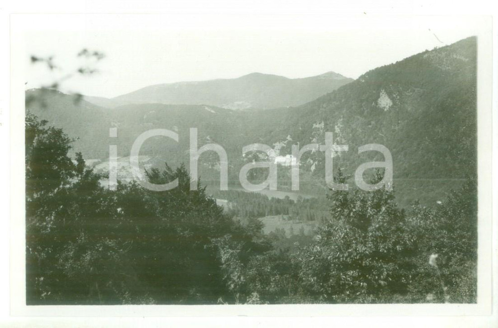 Fotografia d epoca originale Agosto 1930 LAGO DI MONTICCHIO Veduta abbazia San Michele Arcangelo  Fotografia 1