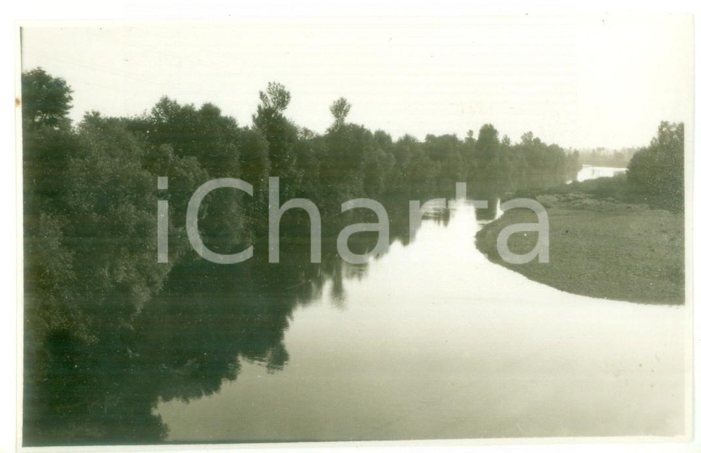 Fotografia d epoca originale 1930 CASTELLETTO D ORBA Ansa del torrente LEMME  Foto cartolina VINTAGE 1