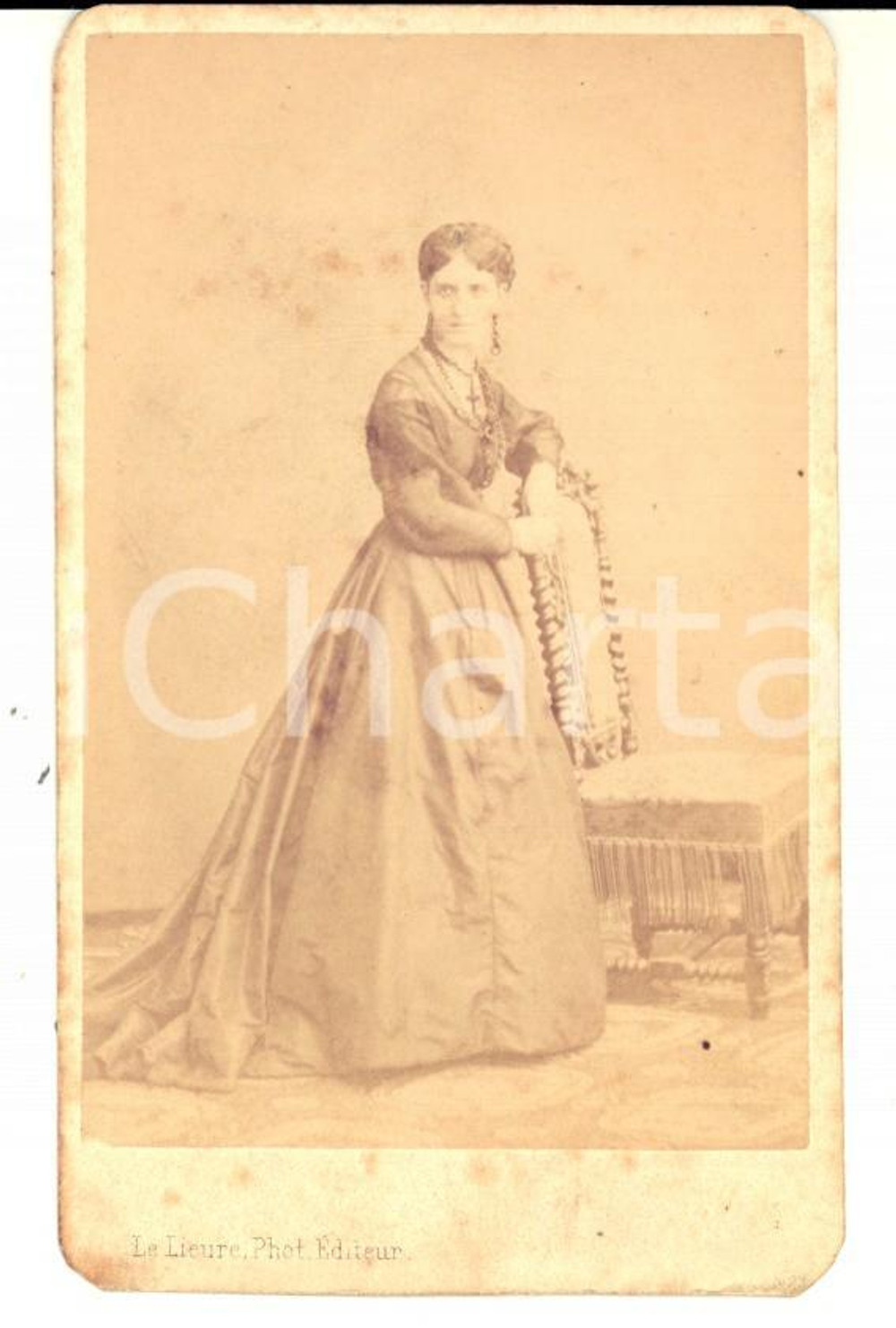 Fotografia d epoca originale 1870 ca TORINO Ritratto di Ersilia COMANEDI BRUNI Fotografia LE LIEURE CDV 1