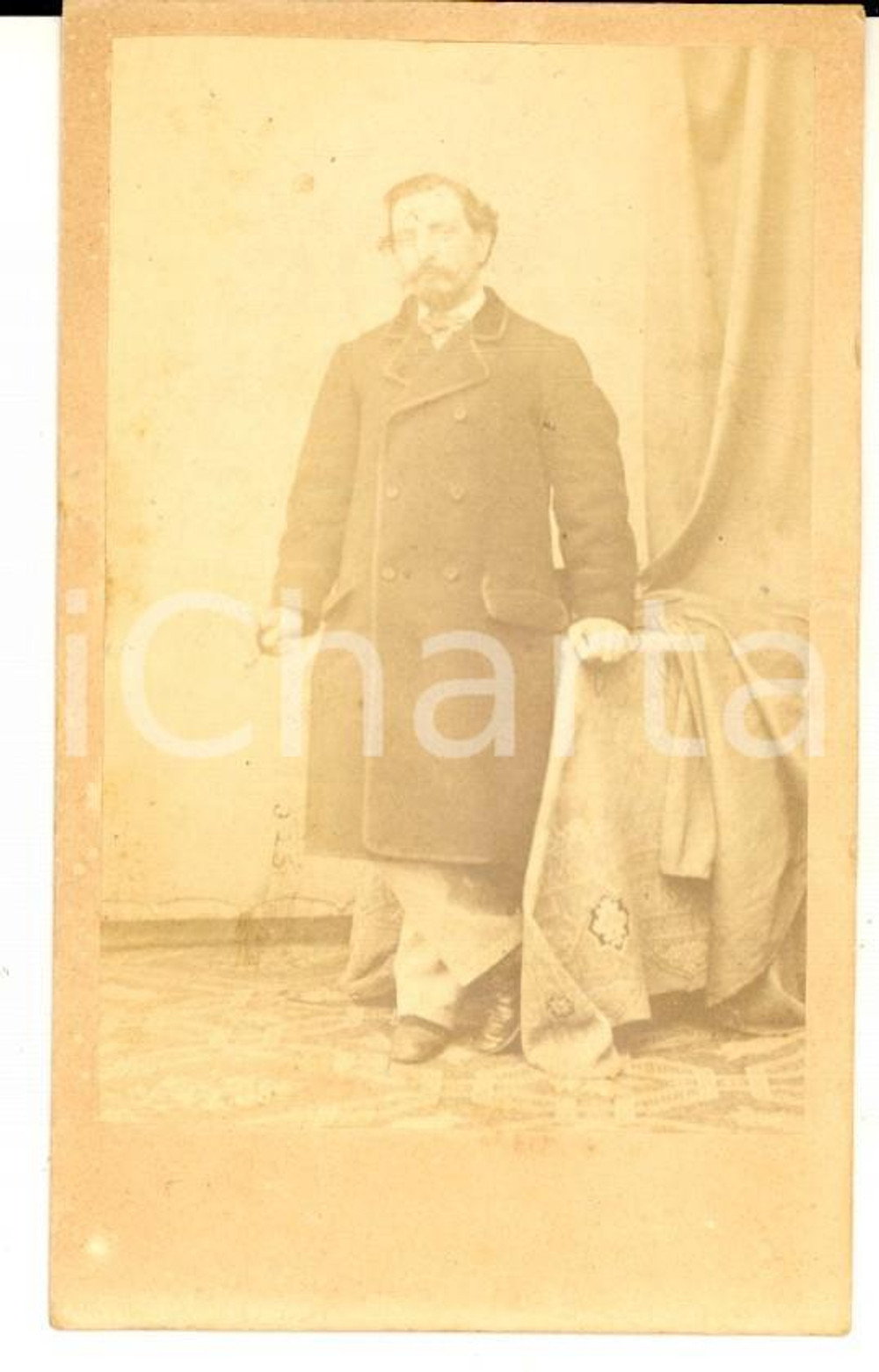 Fotografia d epoca originale 1880 ca MILANO Ritratto dell avv. Gustavo BRUNI Fotografia TRIESTINA CDV 1