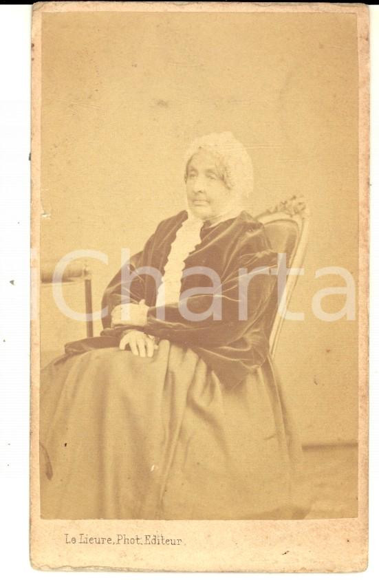 Fotografia d epoca originale 1870 ca TORINO Ritratto Eurosia GIUSTI vedova BRUNI Foto LE LIEURE CDV 1