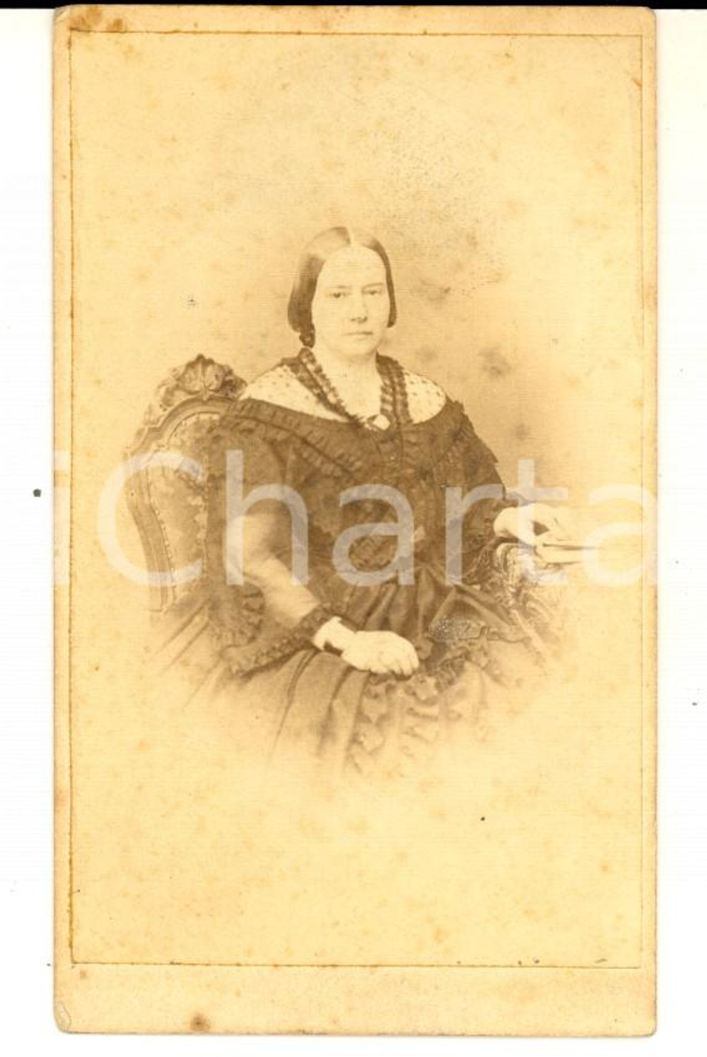 Fotografia d epoca originale 1870 ca COMO Ritratto di Giovanna DE CAPITANI in COMANEDI Foto VANINI CDV 1