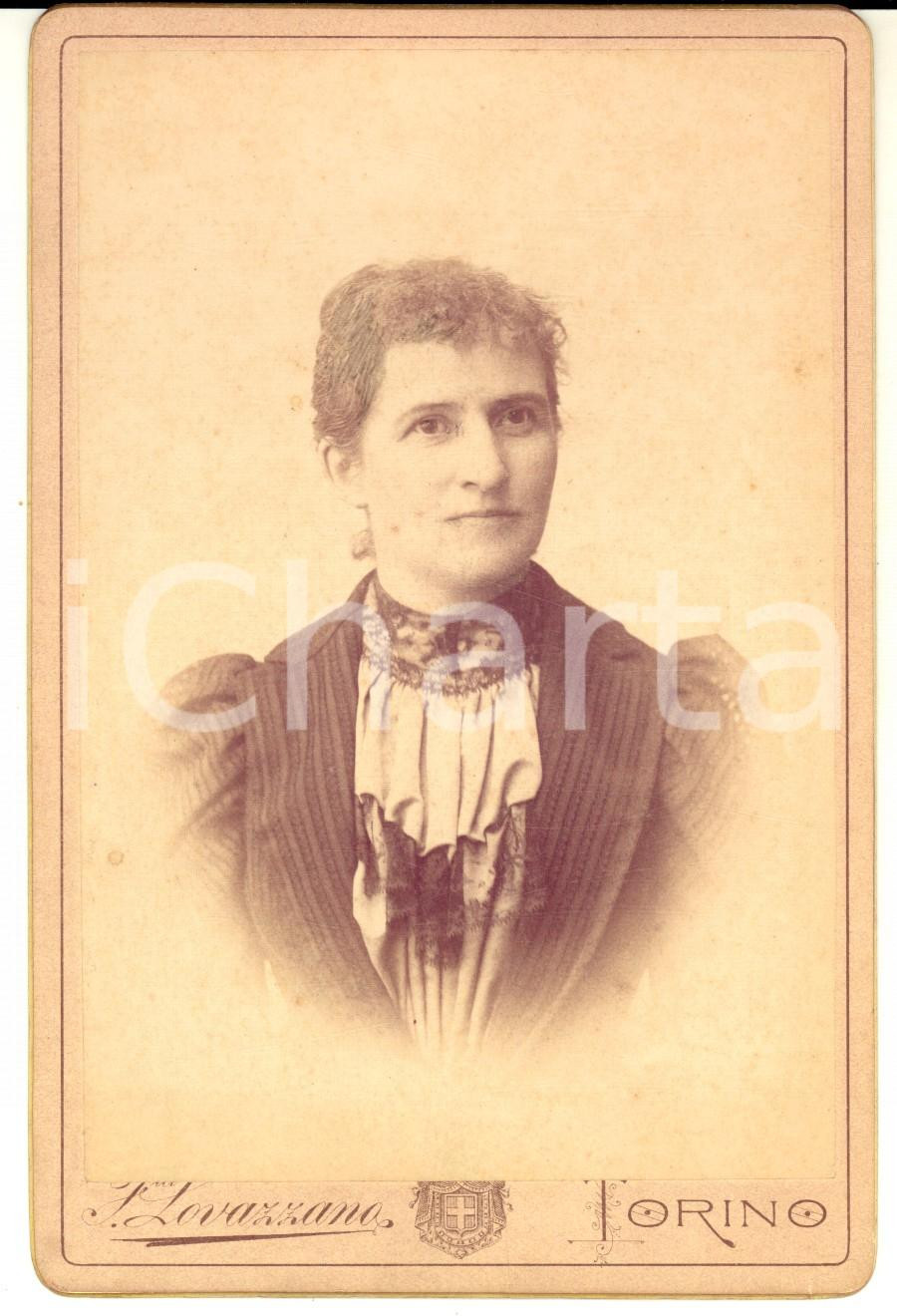 Fotografia d epoca originale 1880 ca TORINO Ritratto di Ersilia COMANEDI BRUNI  Foto Edoardo LOVAZZANO 11x16 1