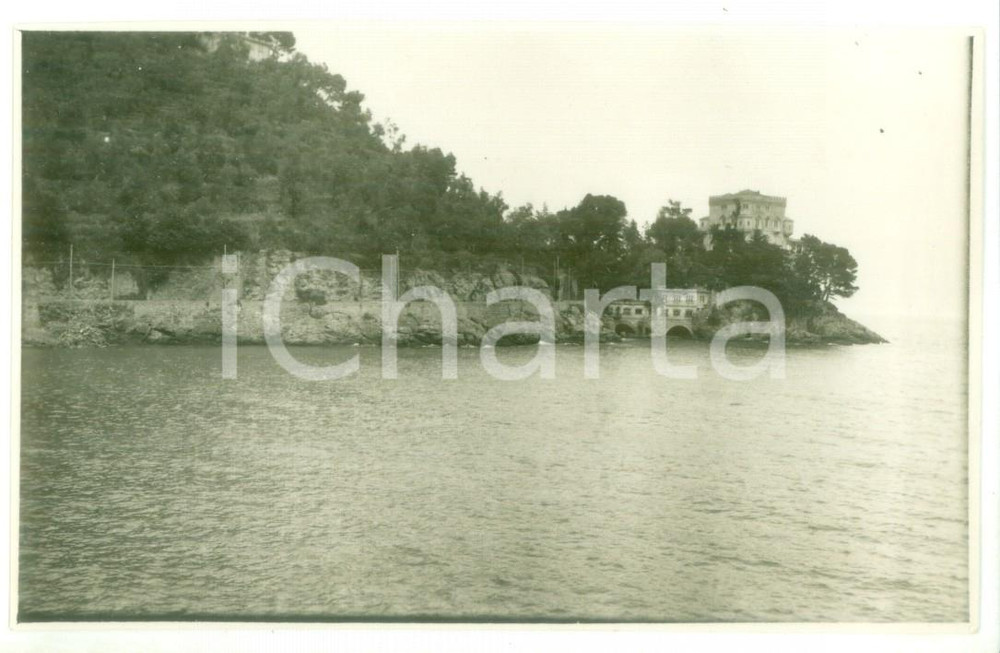 Fotografia d epoca originale 1930 BAIA DI PARAGGI Veduta panoramica del castello  Foto cartolina VINTAGE 1
