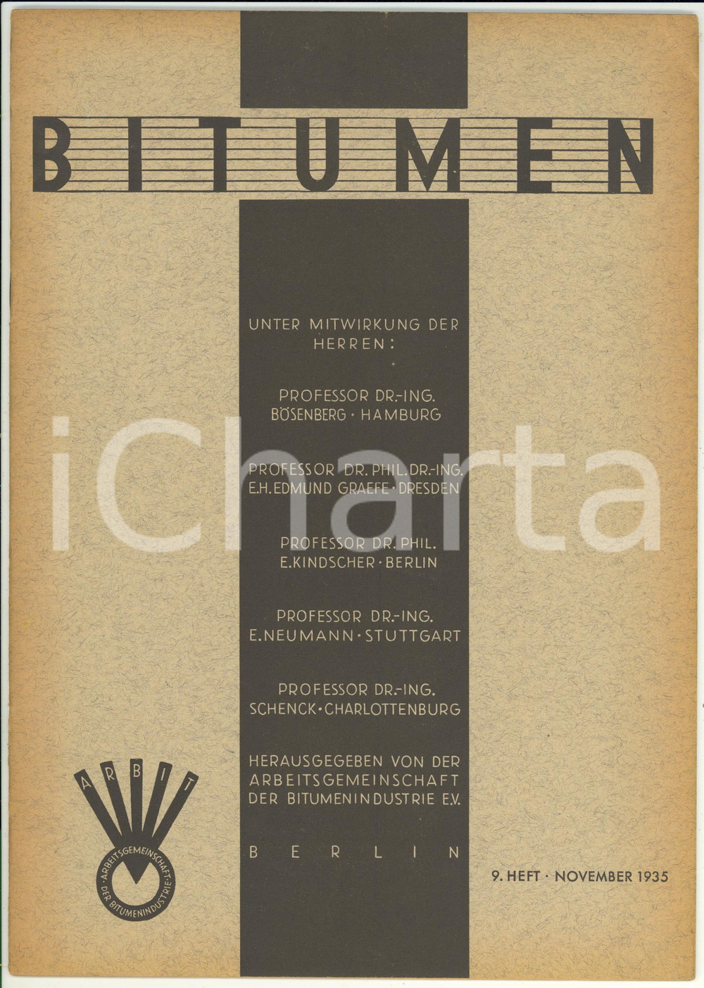 Giornale, rivista storica 1935 BERLIN BITUMEN Das kalifornische Staatsstrassennetz Rivista anno 5 n° 9 1
