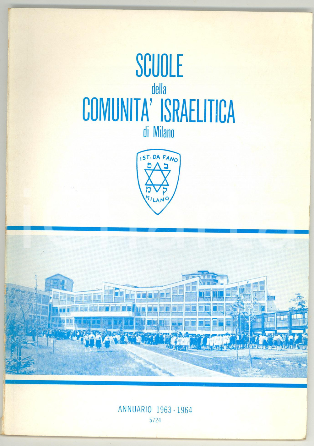 1964 MILANO Annuario Istituto A. DA FANO 1963-1964 - ComunitÃ  Israelitica Pubblicazione d'epoca con fotografie b/n. PAGINE: 15 CONDIZIONI: FAIR (lieve mancanza al dorso; scritta a biro interna)    originale e autentica 1