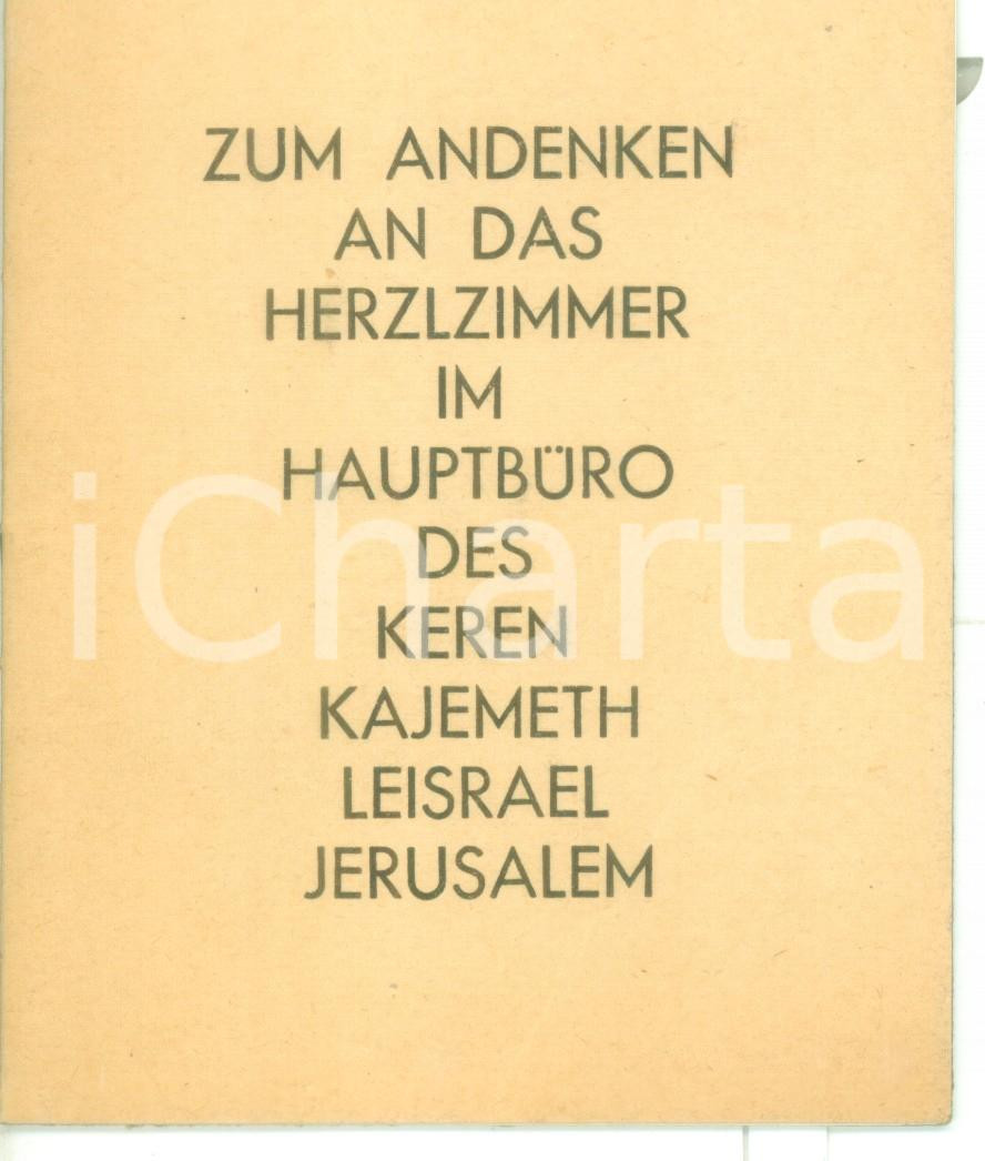 Libro, pubblicazione d epoca 1958 JERUSALEM Keren Kayemet Leisrael  Zum Andenken an Theodor HERZL  16 pp. 1