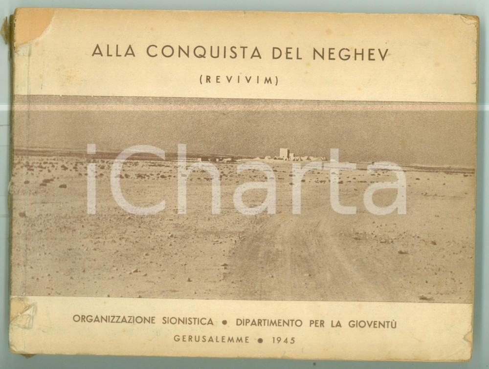 Libro, pubblicazione d epoca 1945 GERUSALEMME  ORGANIZZAZIONE SIONISTICA Alla conquista del Neghev Revivim 1