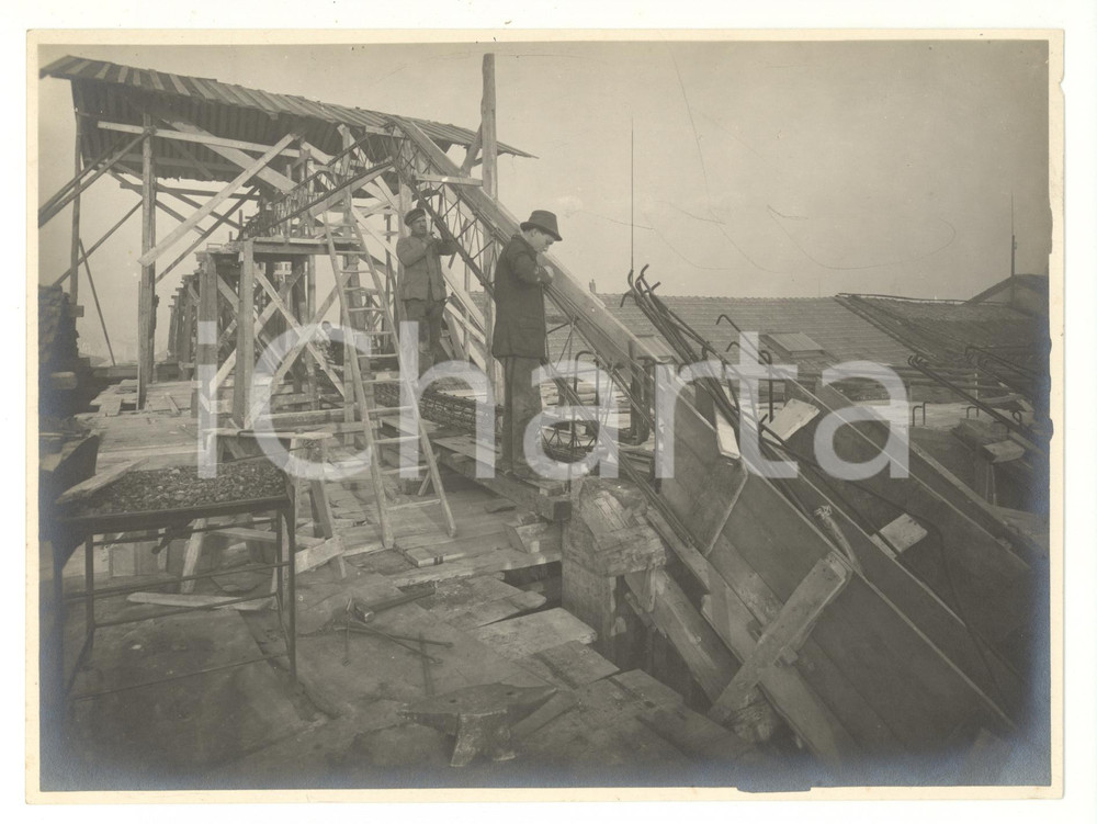 Fotografia d epoca originale 1945 MILANO TEATRO ALLA SCALA Ricostruzione post bombardamento: cantiere FOTO 1