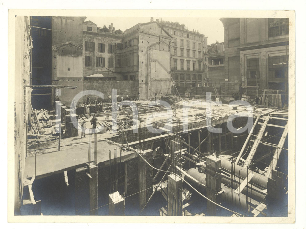 Fotografia d epoca originale 1945 MILANO TEATRO ALLA SCALA Ricostruzione post bombardamento: cantiere FOTO 1