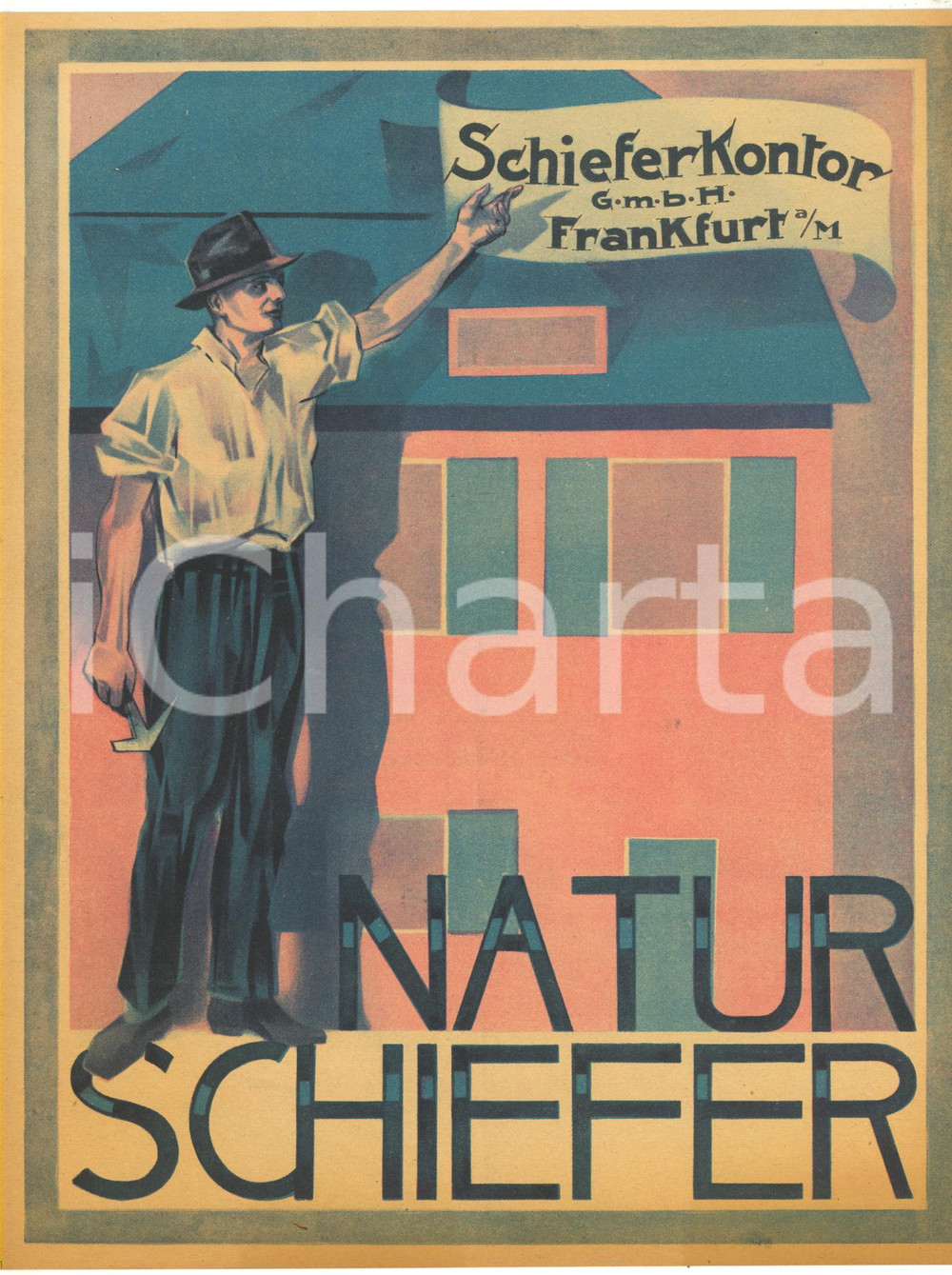 Materiale pubblicitario d’epoca 1930 ca FRANKFURT  SCHIEFERKONTOR Natur Schiefer  Volantino 22x28 cm 1