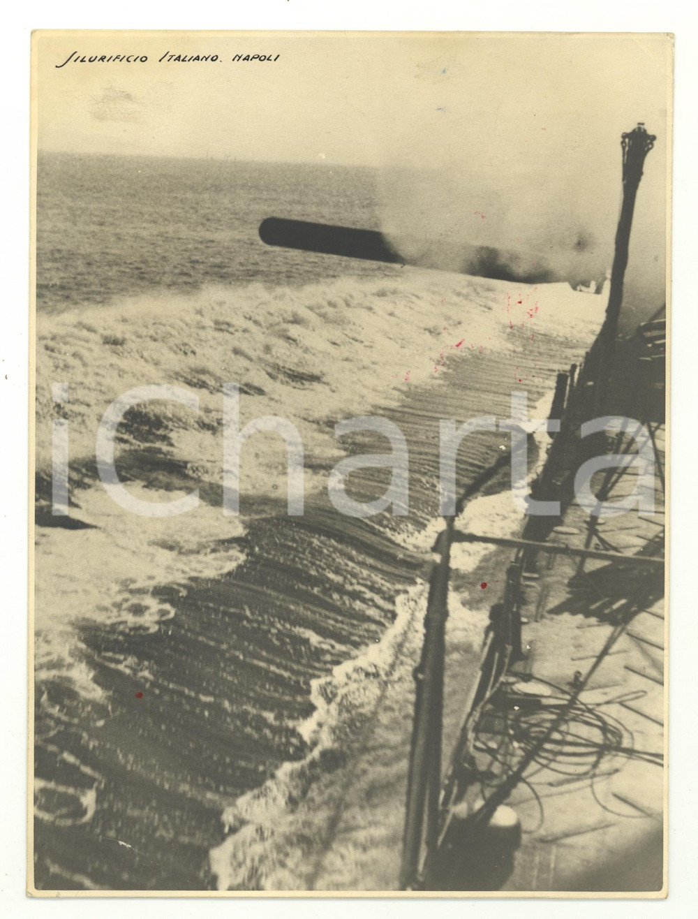 Fotografia d epoca originale 1935 ca SILURIFICIO ITALIANO NAPOLI Vera fotografia propagandistica cm 23x17 1