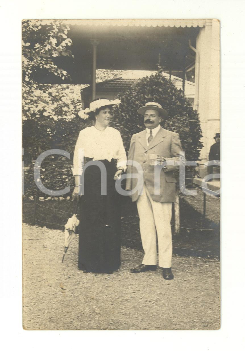 Fotografia d epoca originale 1914 FIUGGI Ritratto dei coniugi BAGNOLO alle terme  Foto cartolina VINTAGE 1