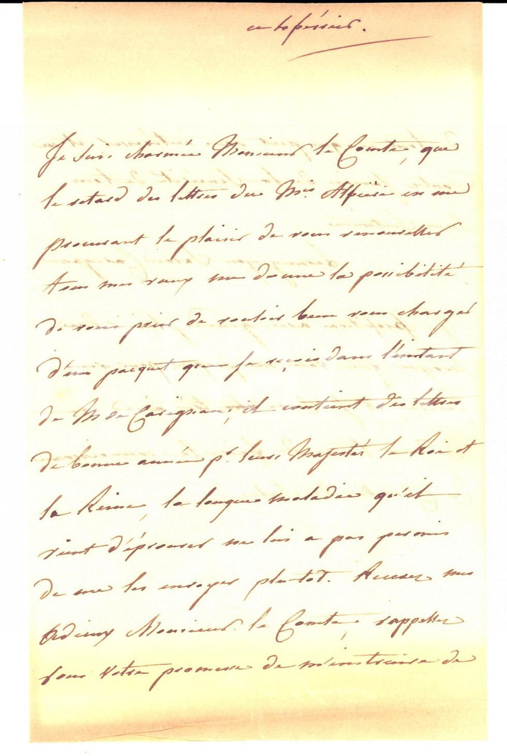 Autografo originale 1821 PARIS Pauline de la VAUGUYON affida lettere al conte PICCONO DELLA VALLE 1