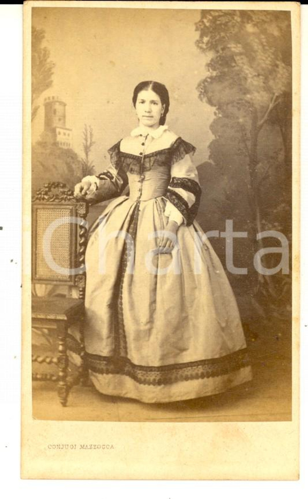 1870 ca TORINO Famiglia BRUNI - Ritratto di giovane donna - Foto MAZZOCCA CDV