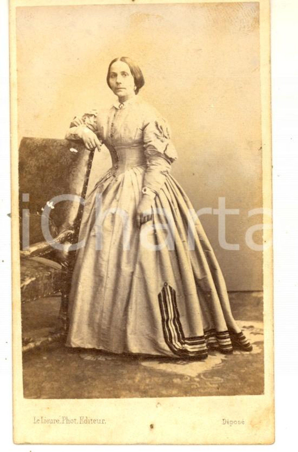 Fotografia d epoca originale 1870 ca TORINO Ritratto di Anna BRUNI  Fotografia LE LIEURE CDV 1