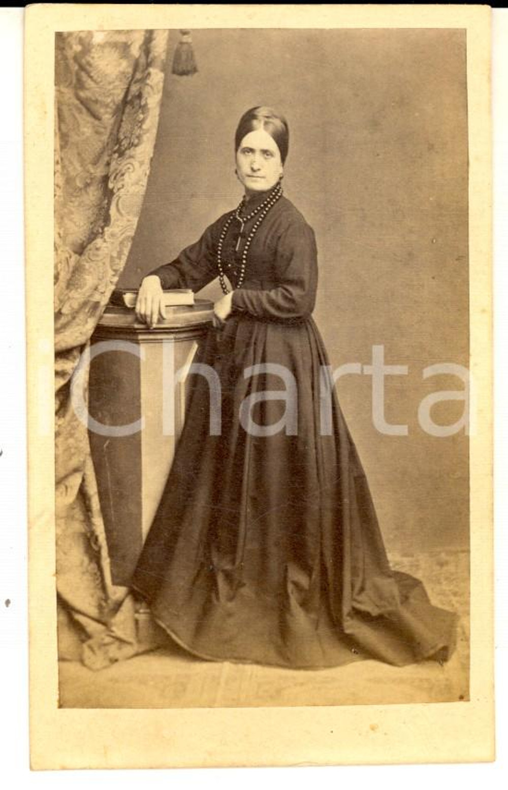 Fotografia d epoca originale 1870 ca COMO Ritratto di Bianca CARONTI in FUMAGALLI  Foto BOTTA CDV 1