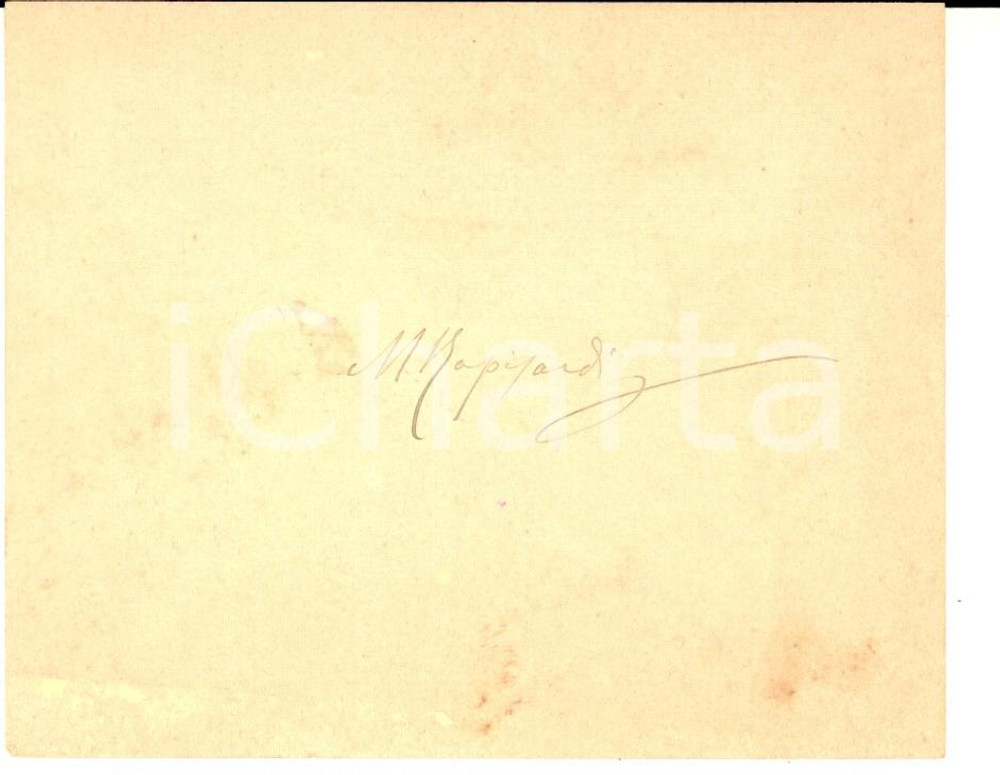 1890 ca CATANIA (?) Biglietto con firma Mario RAPISARDI - AUTOGRAFO Autografo del celebre poeta Mario Rapisardi su biglietto.CONDIZIONI: FAIR (minimi residui cartacei)    originale e autentica 1