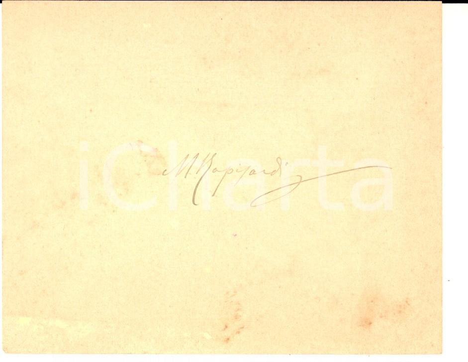 Autografo originale 1890 ca CATANIA ? Biglietto con firma Mario RAPISARDI  AUTOGRAFO 1