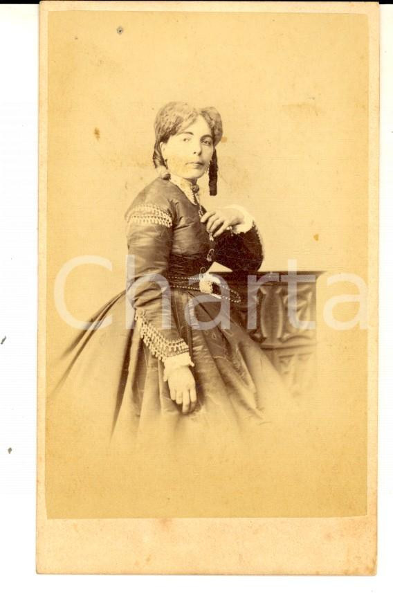 Fotografia d epoca originale 1870 ca TORINO Ritratto di Zaira BRUNI CIVATI  Foto BERNIERI CDV 1