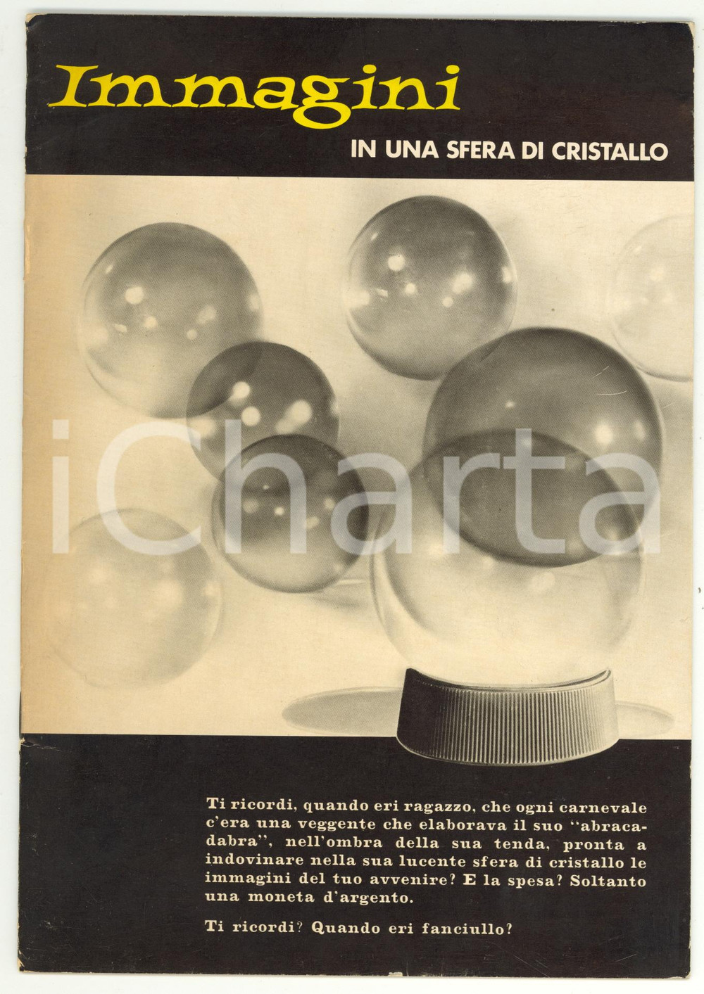 Libro, pubblicazione d epoca 1960 ca MILANO  IMMAGINI In una sfera di cristallo  KEREN HAYESOD 1