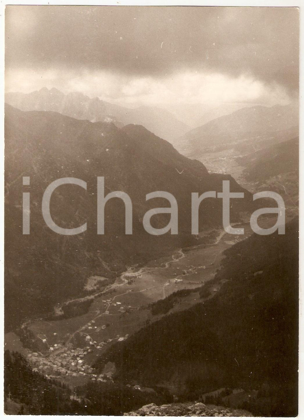 Fotografia d epoca originale 1965 VAL DI FASSA vista dal COL RODELLA  Panorama Dolomiti Foto artistica 1