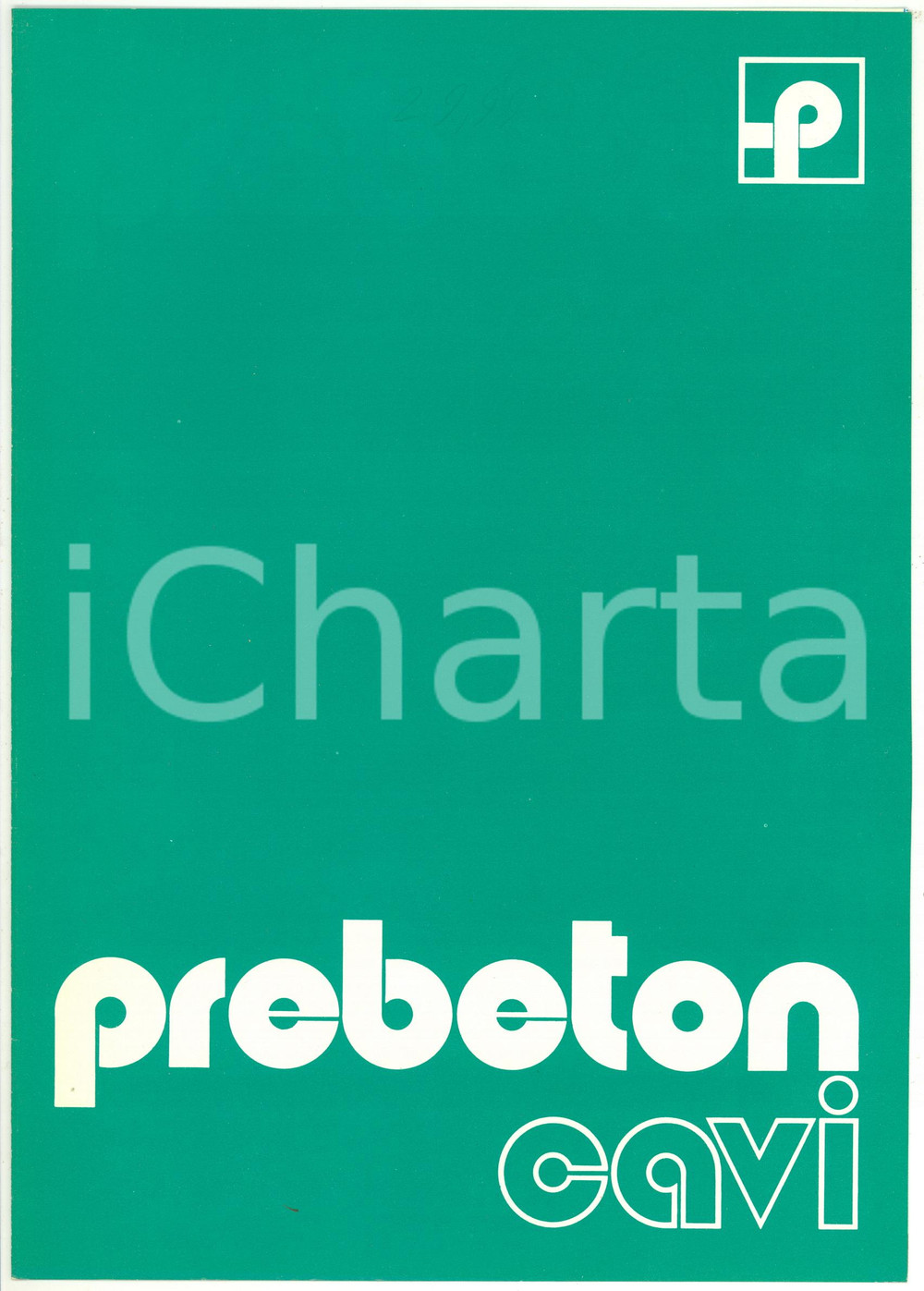 Materiale pubblicitario d’epoca 1970 ca MILANO Via Olona  PREBETON CAVI  Opuscolo pubblicitario illustrato 1