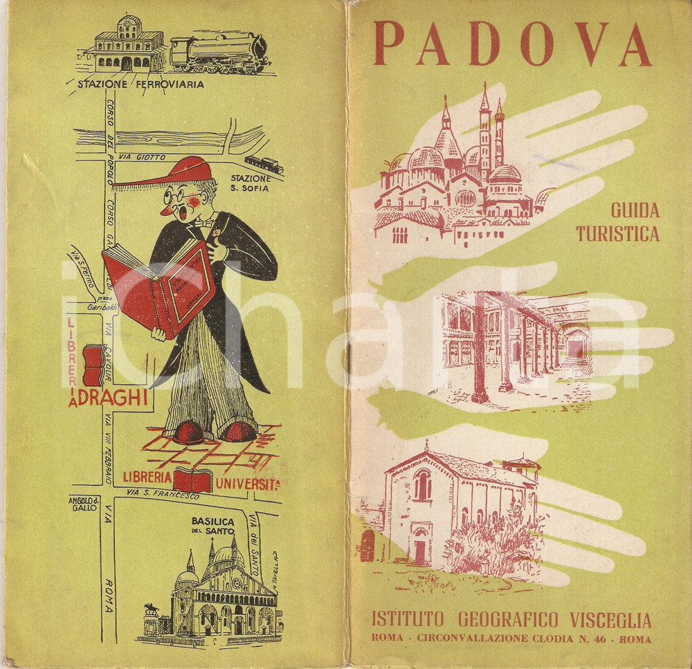 Libro, pubblicazione d epoca 1951 PADOVA Guida turistica e stradario  Istituto geografico VISCEGLIA  ROMA 1