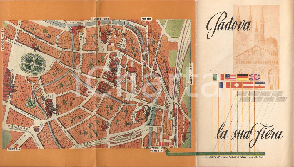 1951 PADOVA e la sua Fiera - Pieghevole *Ente provinciale turismo di Padova Pieghevole originale d'epoca, con cartina della citt&agrave;. DIMENSIONI: 10x17 cm CONDIZIONI: FAIR (gualciture diffuse)    originale e autentica 1