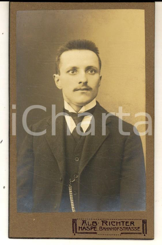 Fotografia d epoca originale 1910 ca HASPE D Ritratto di Giuseppe ARANCIO Foto Albert RICHTER CDV 1