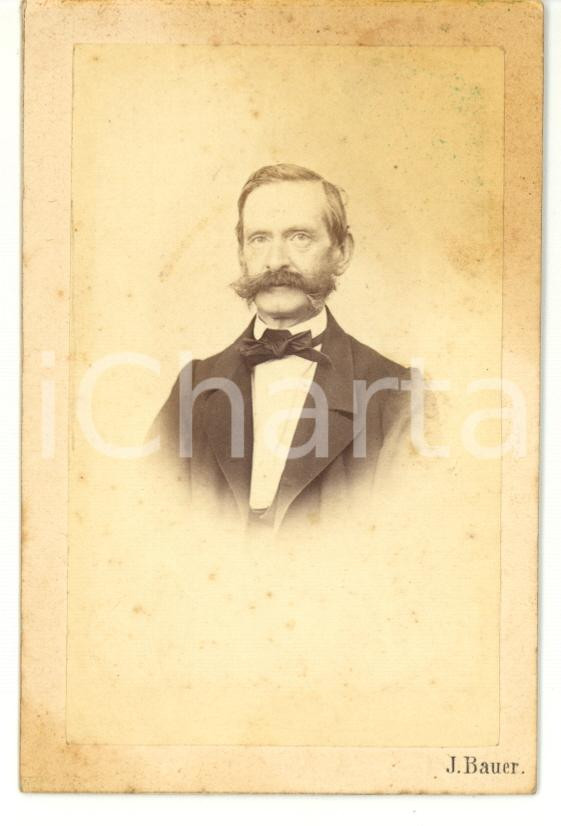 Fotografia d epoca originale 1870 ca WIEN Ritratto di nobile in abito elegante Foto J. BAUER  CDV 1