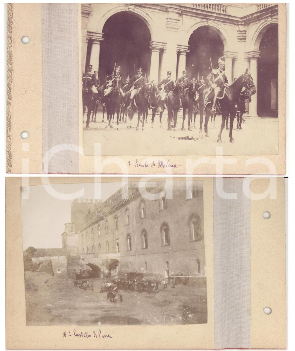 Fotografia d epoca originale 1898 MODENA Accademia di Cavalleria  Castello PAVIA evento militare  2 foto 1