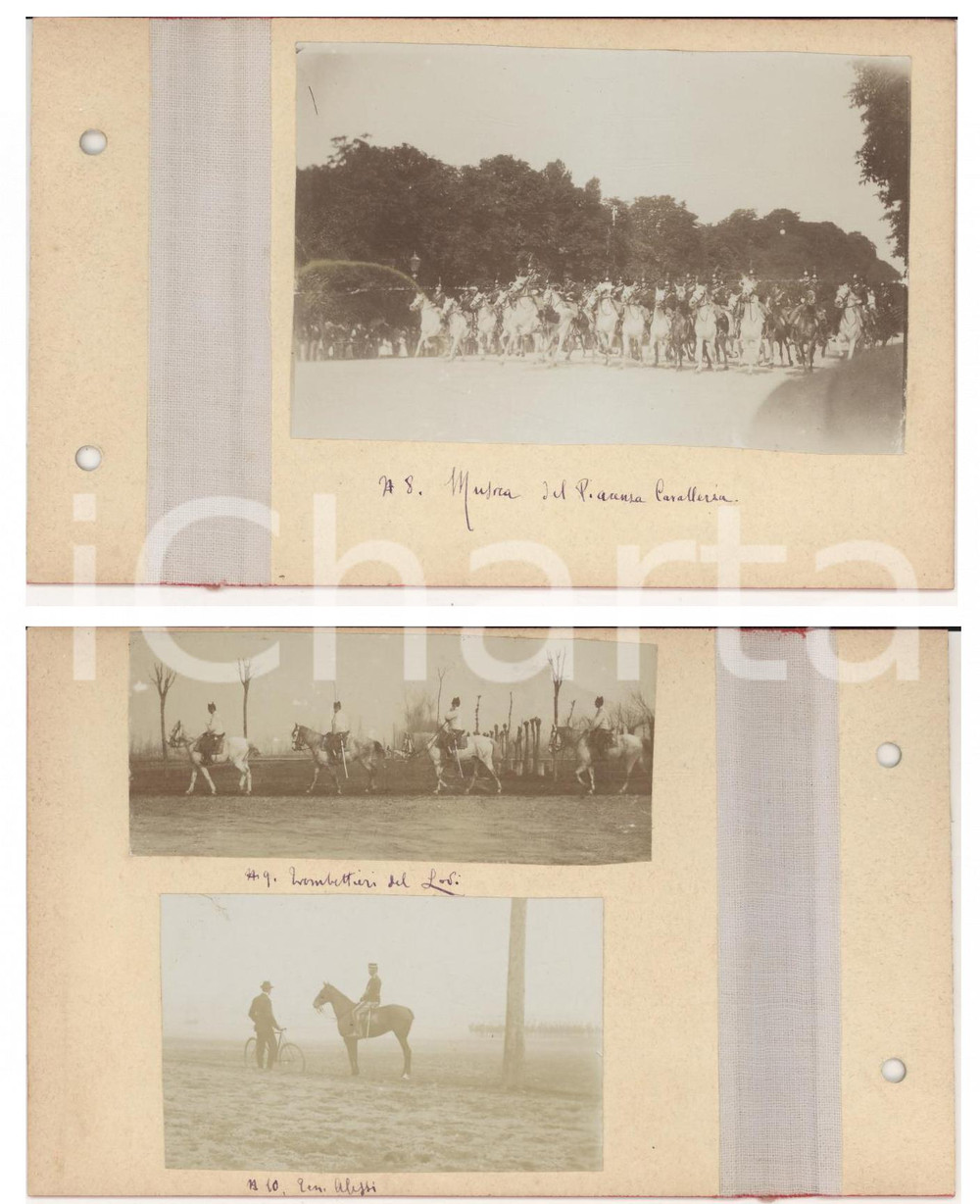 Fotografia d epoca originale 1898 Musica del PIACENZA CAVALLERIA  Trombettieri CAVALLEGGERI LODI  2 foto 1