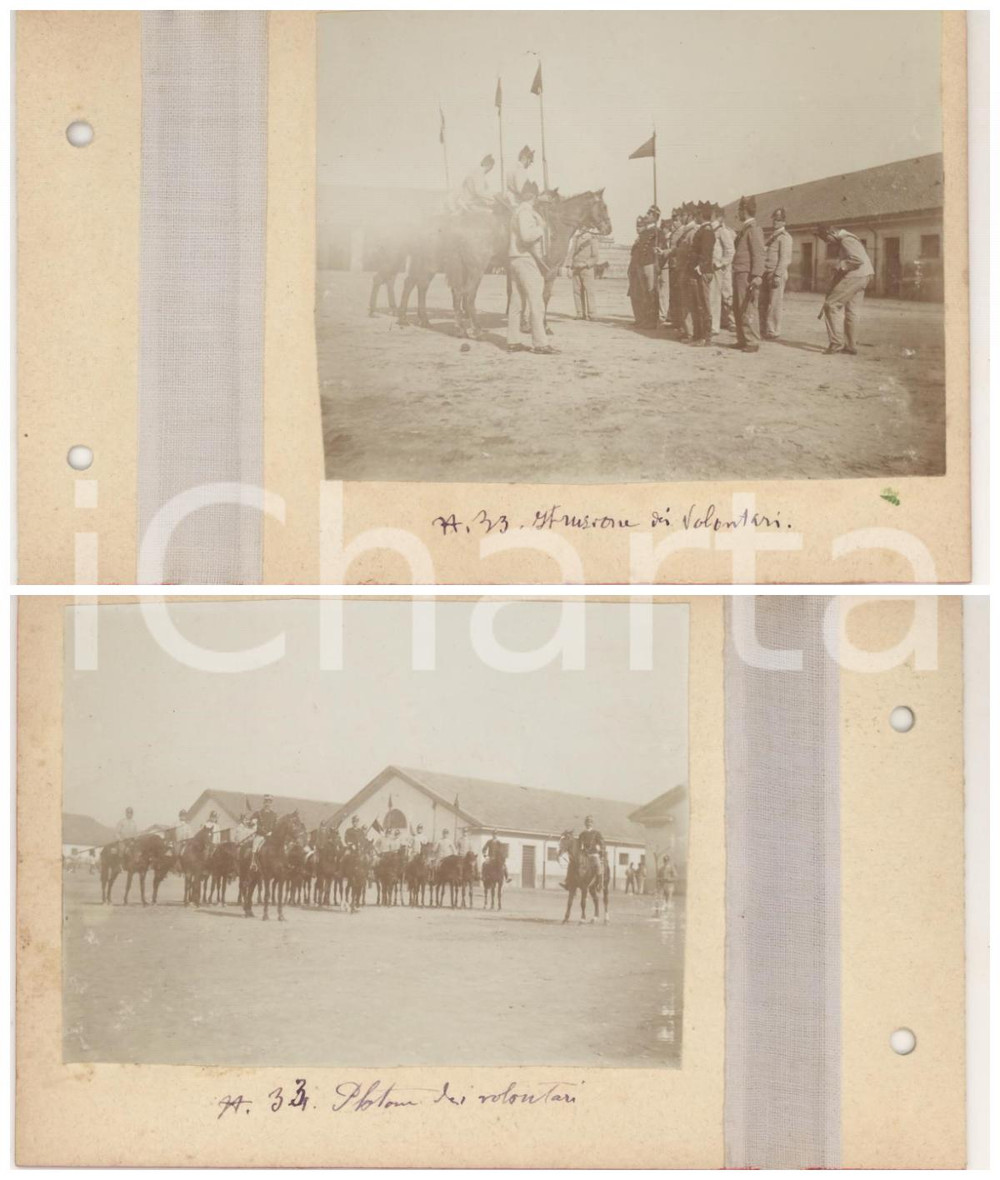 Fotografia d epoca originale 1898 LOMBARDIA Volontari Reggimenti CAVALLERIA  Istruzione  Lotto 2 foto 1