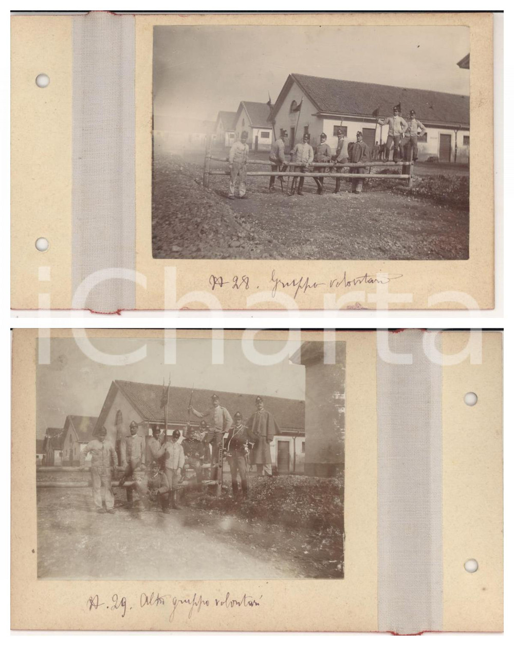 Fotografia d epoca originale 1898 LOMBARDIA Volontari Reggimenti CAVALLERIA in caserma  Lotto 2 foto 1