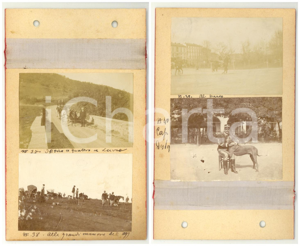 Fotografia d epoca originale 1899 LANZO / PIEMONTE Grandi Manovre  MONZA Ufficiali CAVALLERIA  Lotto 4 Foto 1