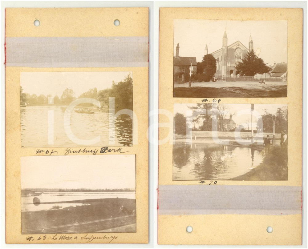 Fotografia d epoca originale 1900 LONDON FINSBURY PARK St Saviour  Vedute  LUSSEMBURGO La Mosa  4 foto 1