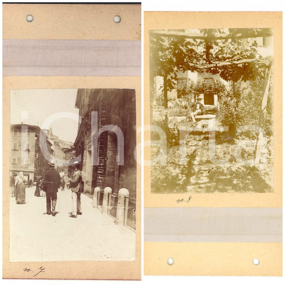 Fotografia d epoca originale 1900 URBINO Veduta del centro  Borghese in villa  Lotto 2 foto VINTAGE 1