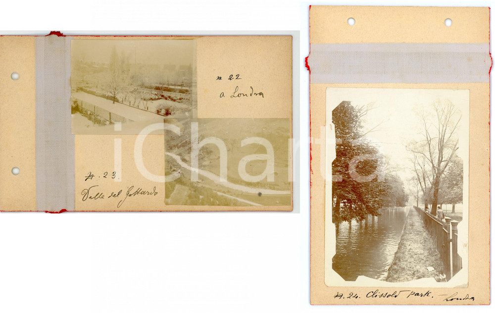 Fotografia d epoca originale 1900 LONDON Veduta  Clissold Park  Valle del GOTTARDO Lotto 3 foto 1