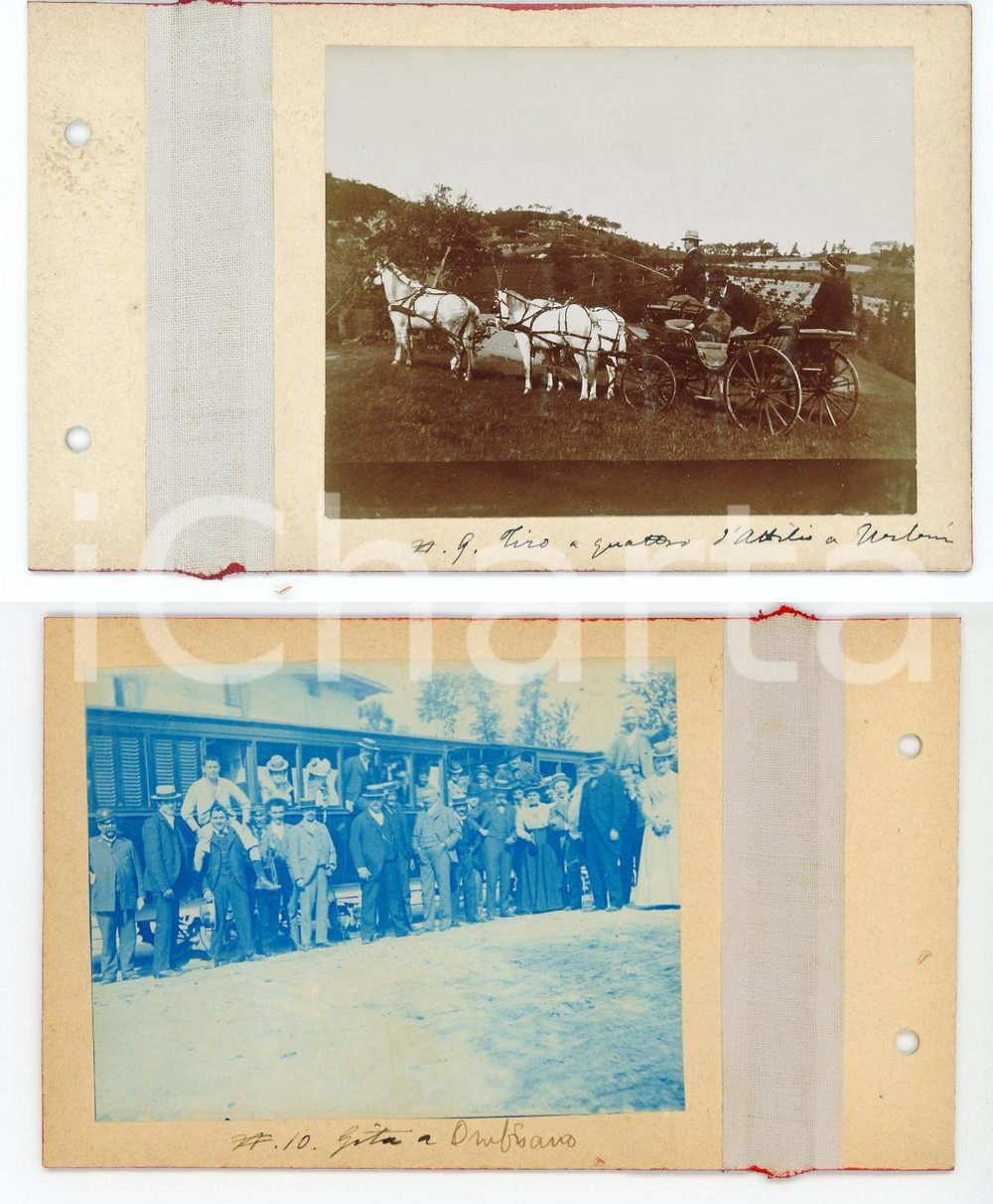 Fotografia d epoca originale 1900 URBINO Tiro a quattro  OMBRIANO Escursionisti in gita  Lotto 2 foto 1
