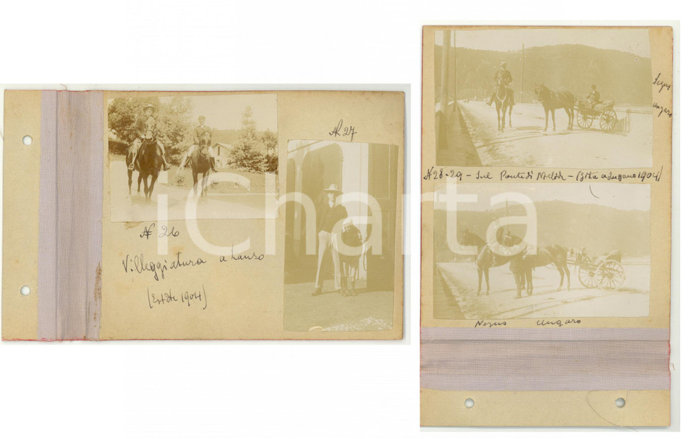 Fotografia d epoca originale 1904 LANZO INTELVI Gita a cavallo  LUGANO Ponte di MELIDE  Lotto 4 foto 1