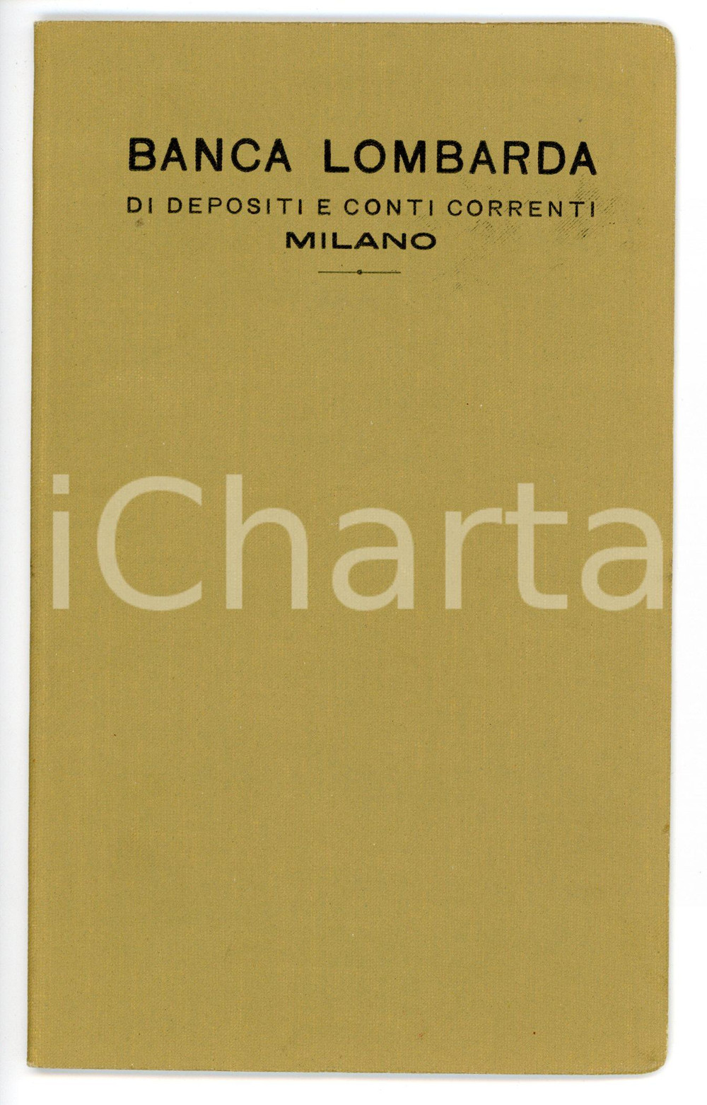 1945 MILANO - BANCA LOMBARDA Libretto di risparimio al portatore - Anno 1945-46
