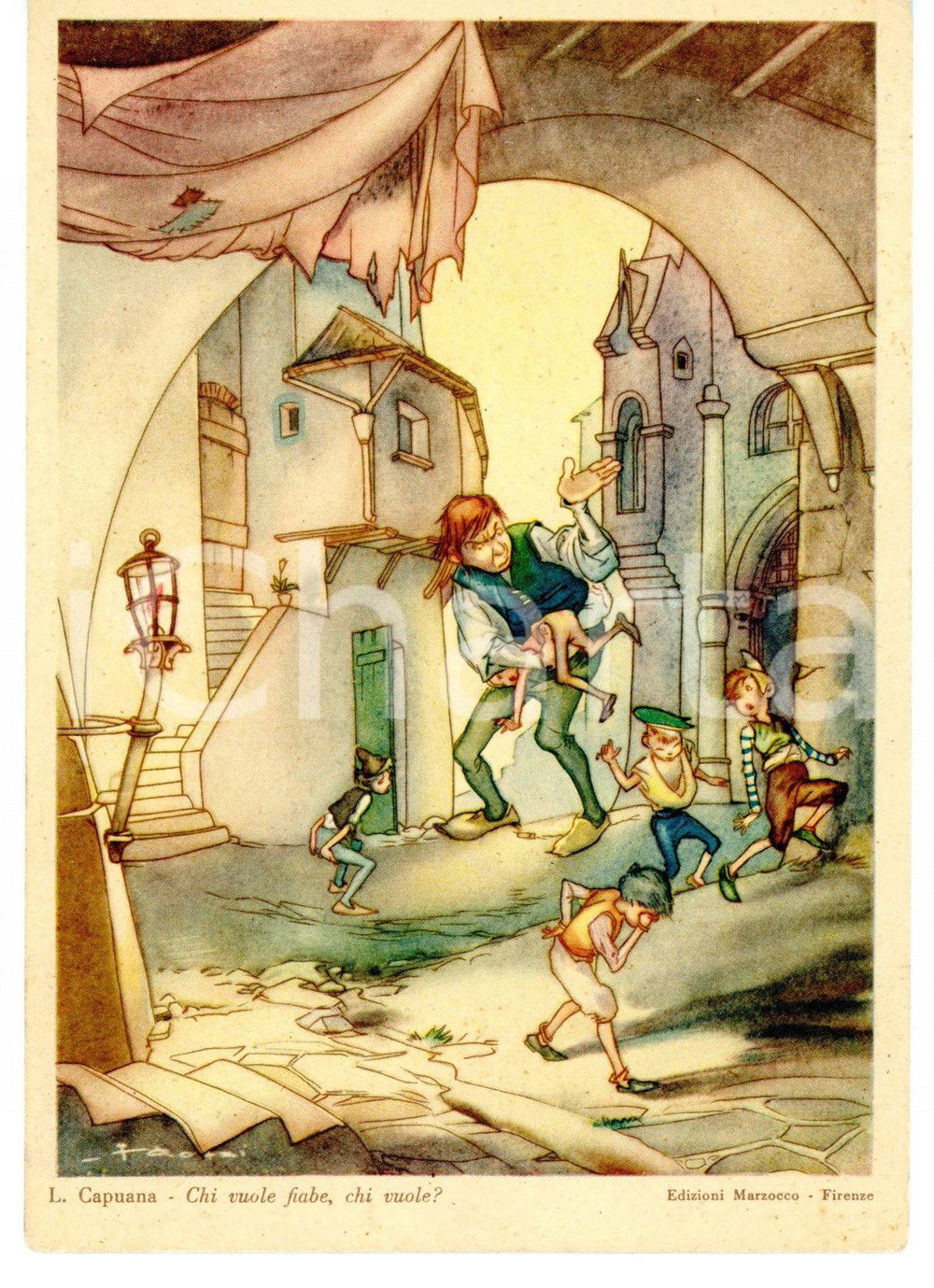 Cartolina originale da collezione 1950 BERGAMO SALF SPA Cartolina farmaco ORMOSEDOLO Ill. Fiorenzo FAORZI 12x17 1