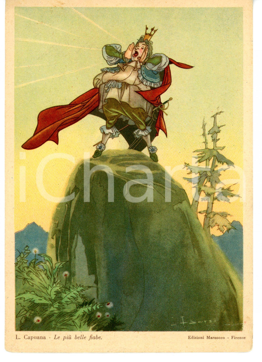 Cartolina originale da collezione 1949 BERGAMO SALF Cartolina farmaco IPERTESTOGEN Illustrazione Fiorenzo FAORZI 1