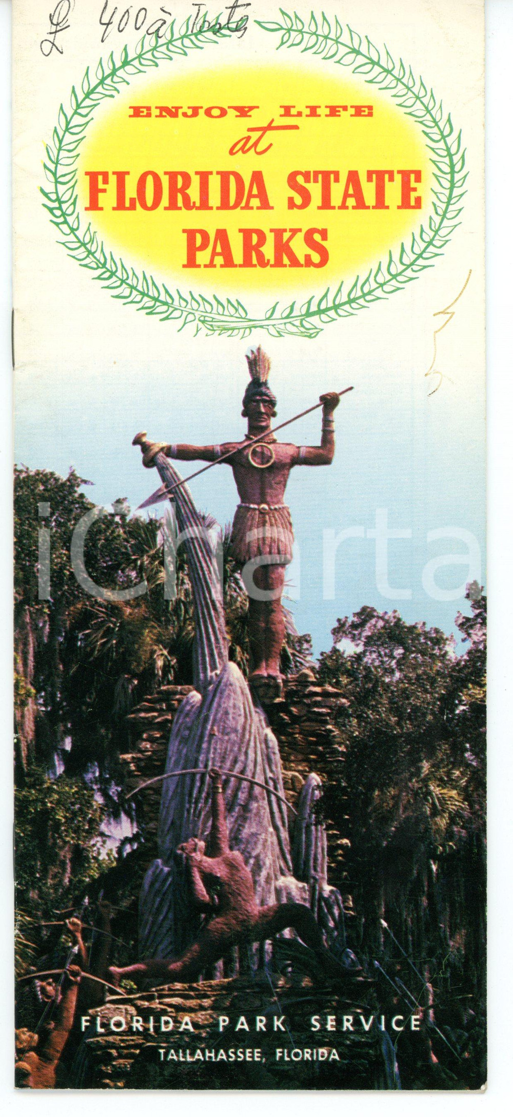 Materiale pubblicitario d’epoca 1960 ca FLORIDA State parks and historic memorials Pieghevole pubblicitario 1