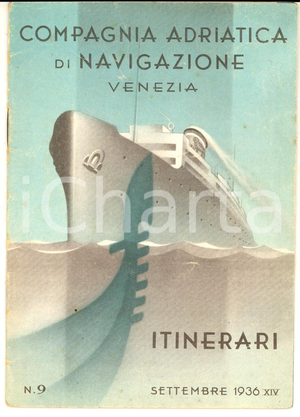 Materiale pubblicitario d’epoca 1936 VENEZIA Compagnia Adriatica di Navigazione  Itinerari AdriaticoEgeo 1