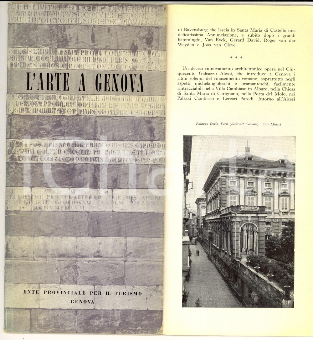 Materiale pubblicitario d’epoca 1960 ca L arte a Genova  Ente Provinciale per il Turismo  Pieghevole 1